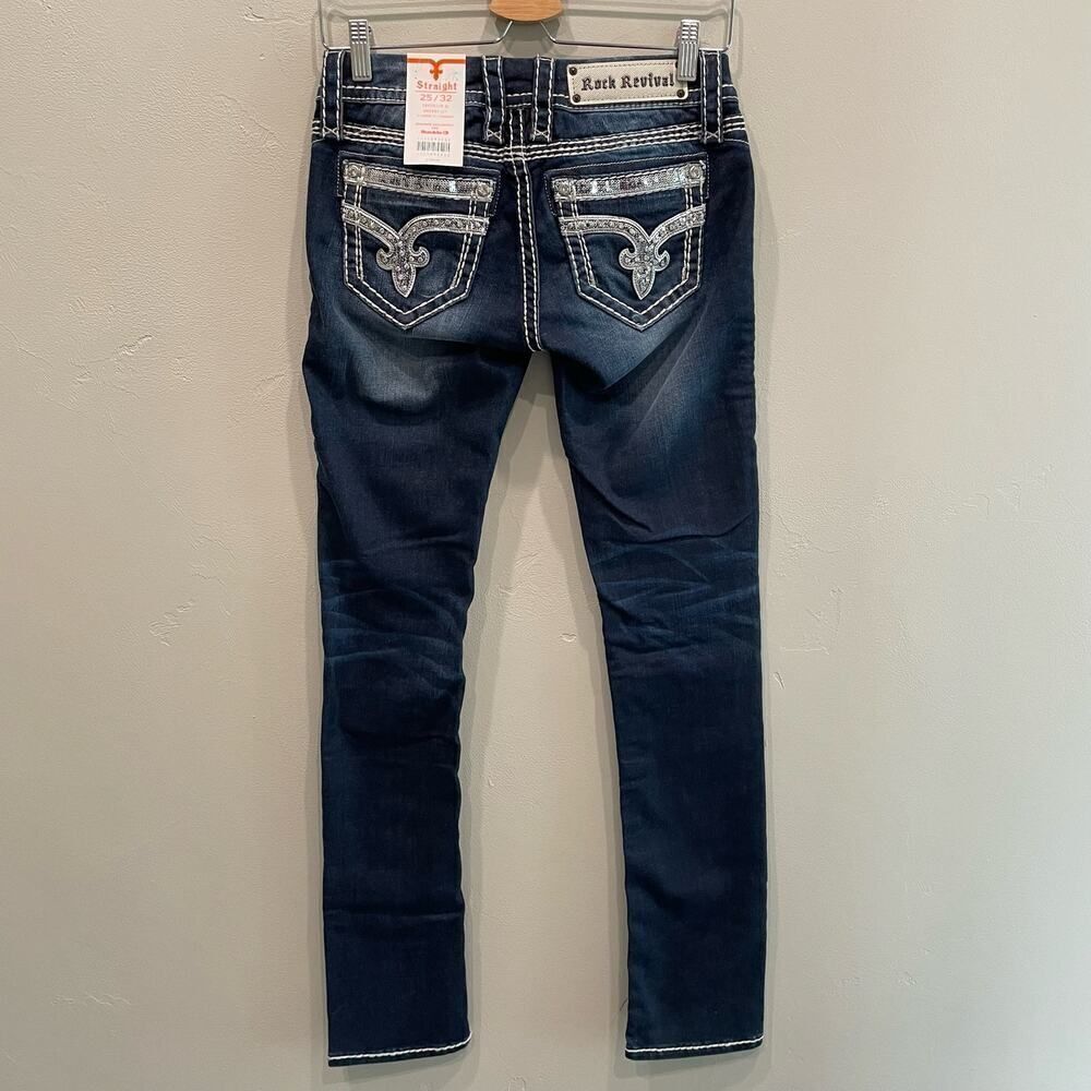 NWT Rock Revival Sherry Straight Jeans - Size: 25 / 32 - Picture 2 of 7